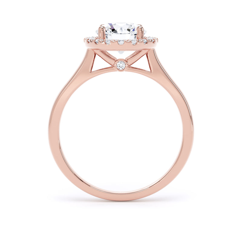 Halo Peekaboo Ring | Rose Gold, Round Diamond | RHP03 SMR