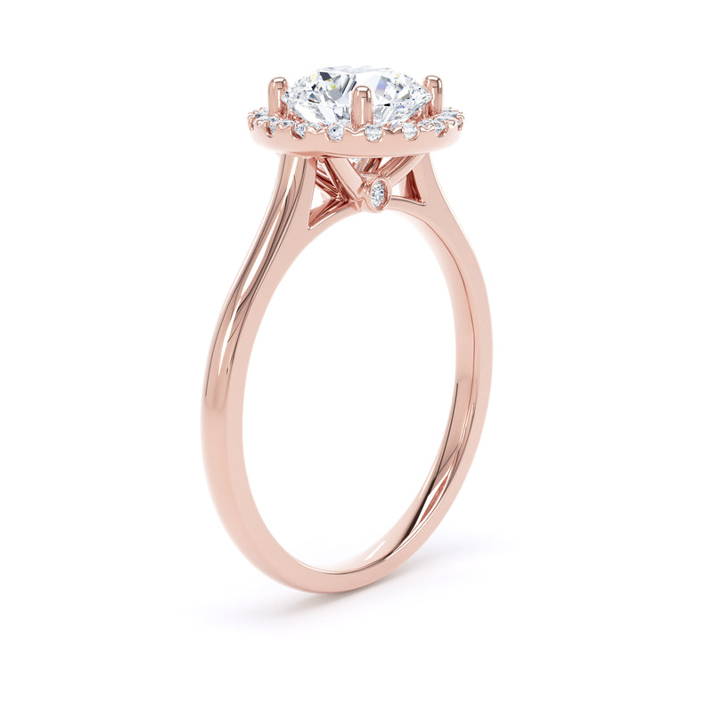 Halo Peekaboo Ring | Rose Gold, Round Diamond | RHP03 SMR