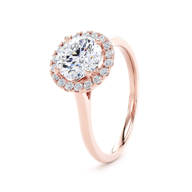 Halo Peekaboo Ring | Rose Gold, Round Diamond | RHP03 SMR