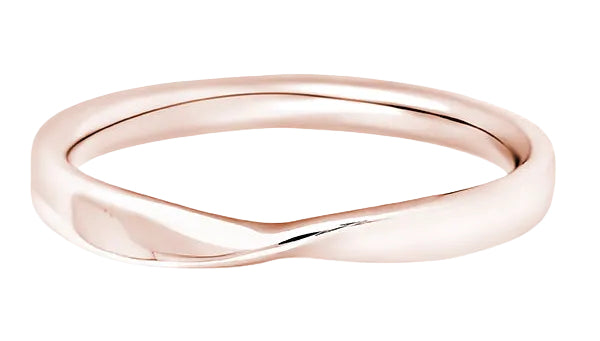 Shaped Rose Gold Ring, Twisted Plain Band | SB1001
