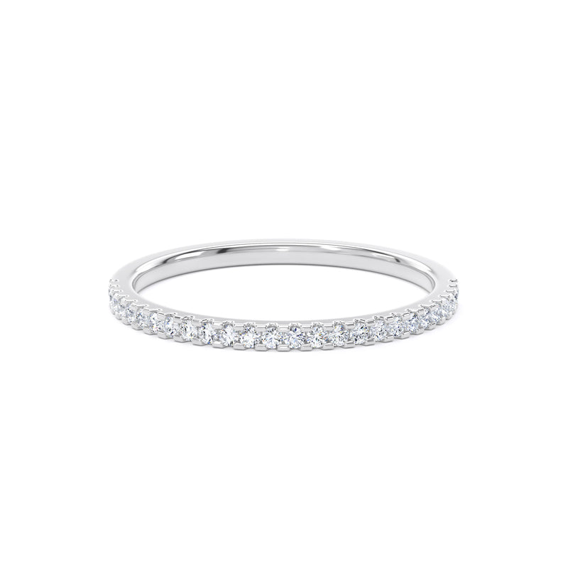 Round Diamond Platinum Ring, Mini Claw Half Eternity | ET1217
