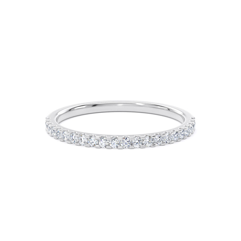 Round Diamond Platinum Ring, Mini Claw Half Eternity | ET1217