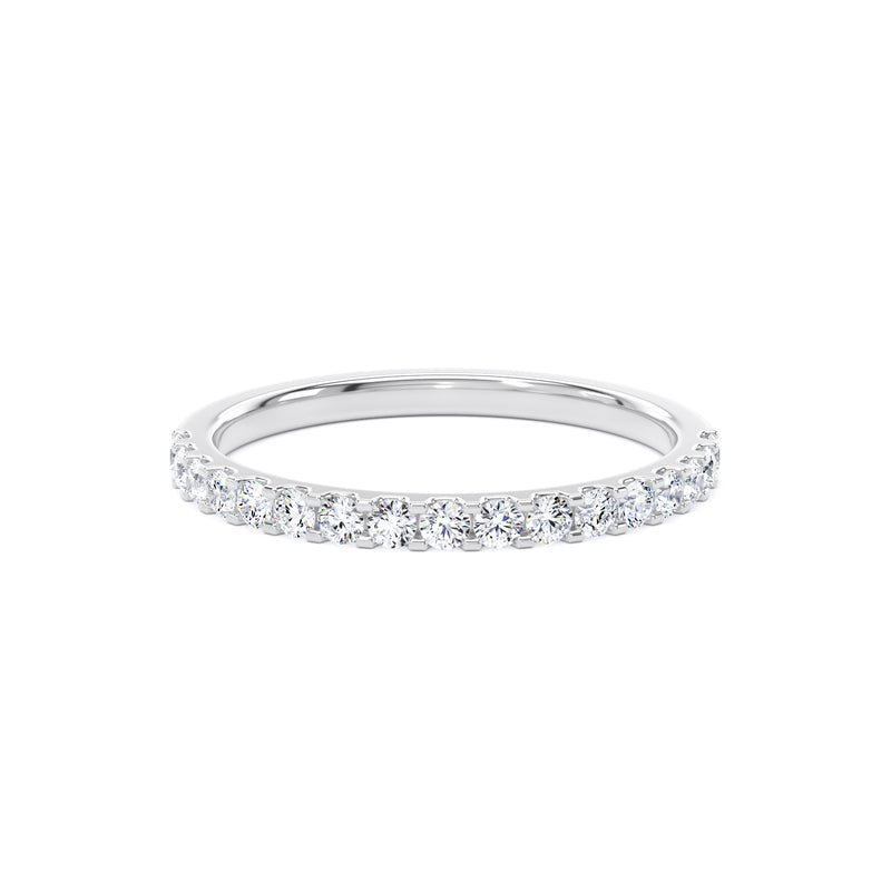 Round Diamond Platinum Ring, Mini Claw Half Eternity | ET1217