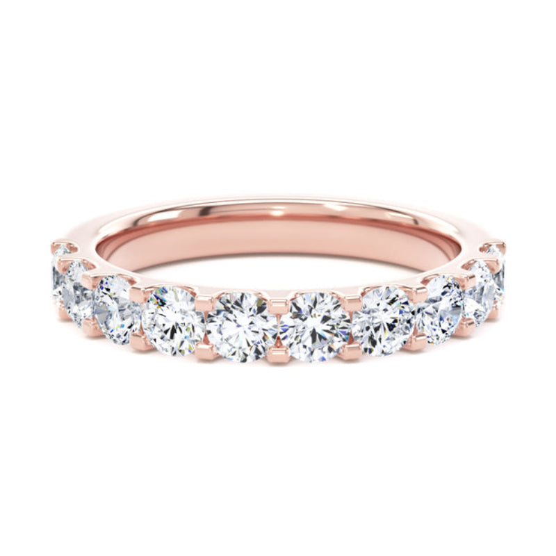 Round Diamond Ring, Mini Claw Half Eternity | ET1217