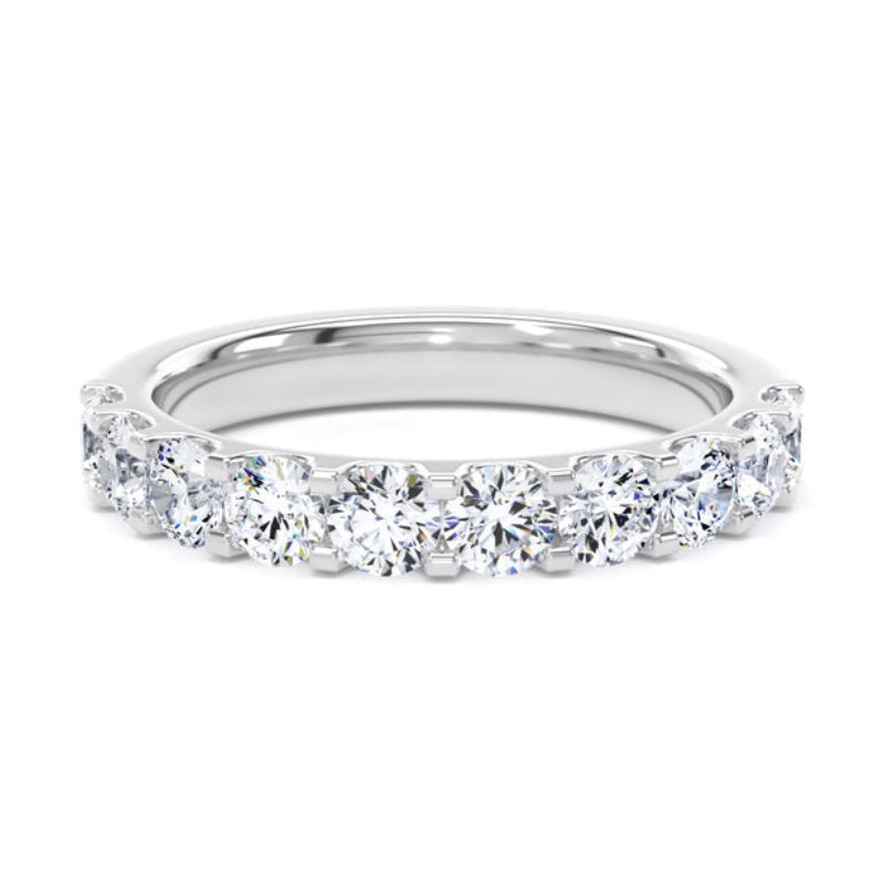 Round Diamond Ring, Mini Claw Half Eternity | ET1217