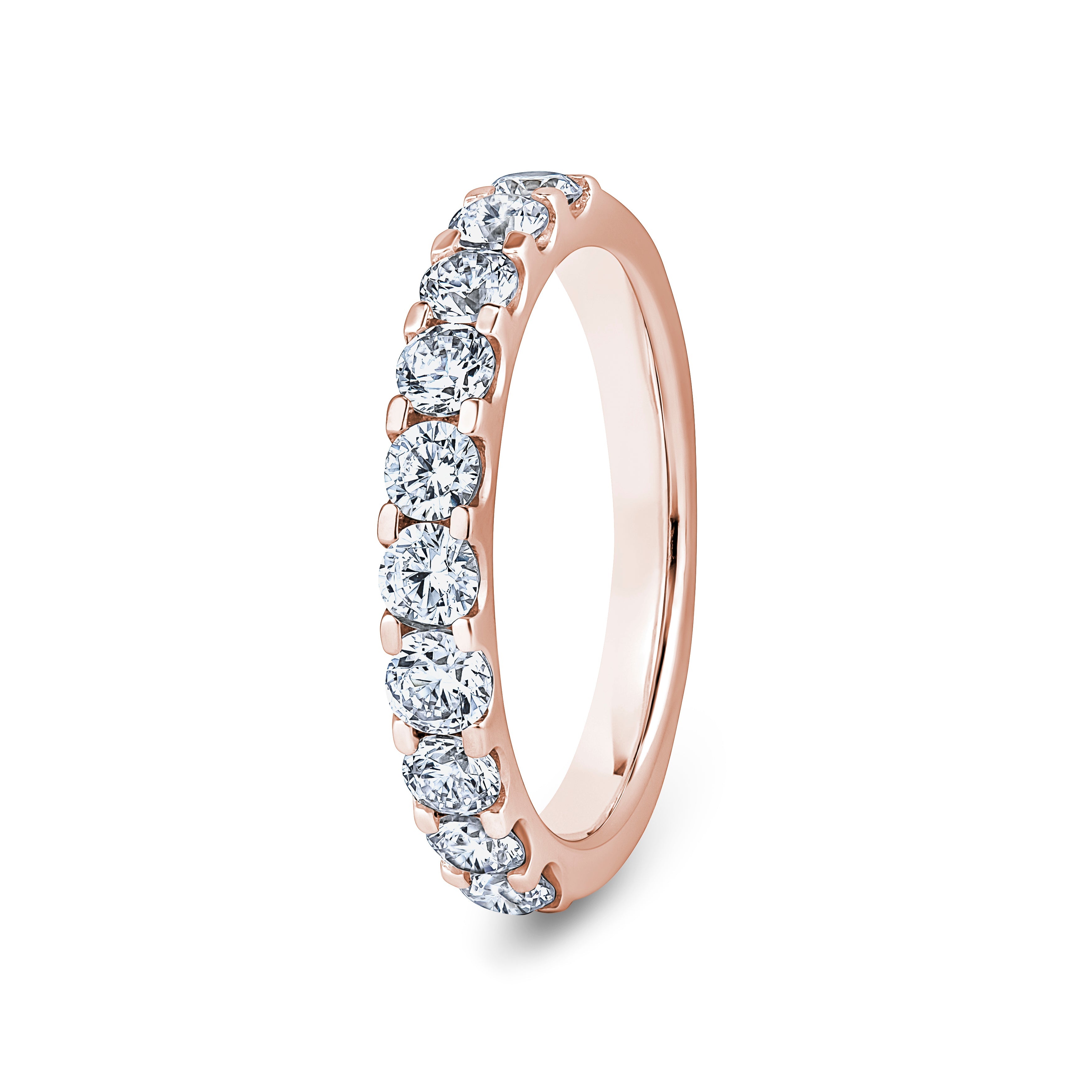 Round, Mini Claw, Rose Gold Half Set Eternity Ring