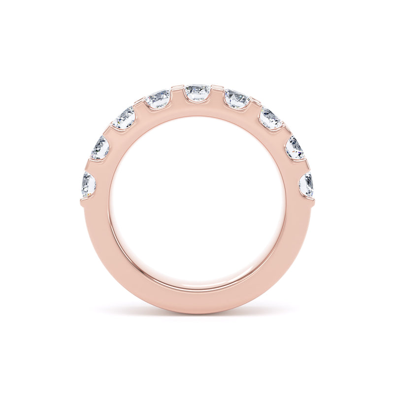 Round Diamond Rose Gold Ring, Mini Claw Half Eternity | ET1217