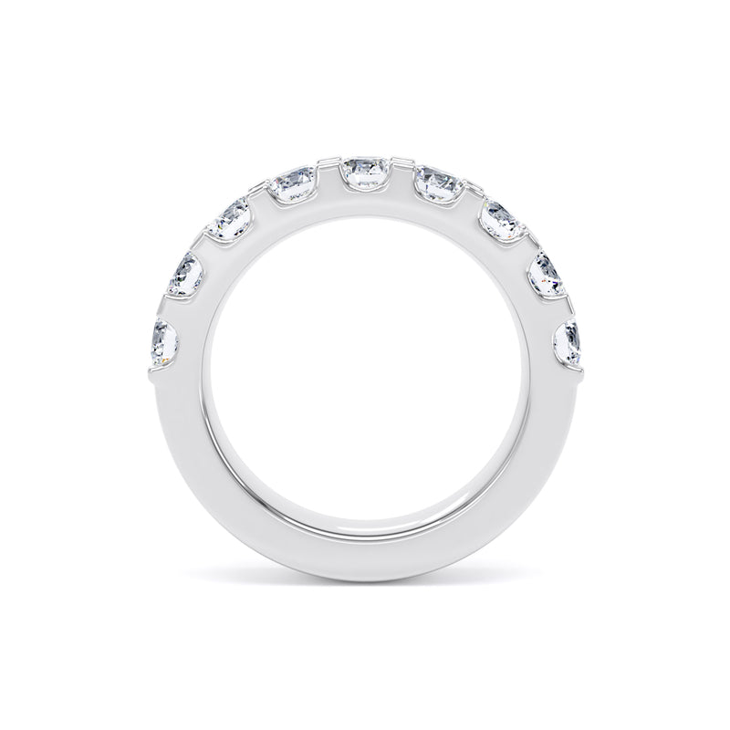 Round Diamond Platinum Ring, Mini Claw Half Eternity | ET1217
