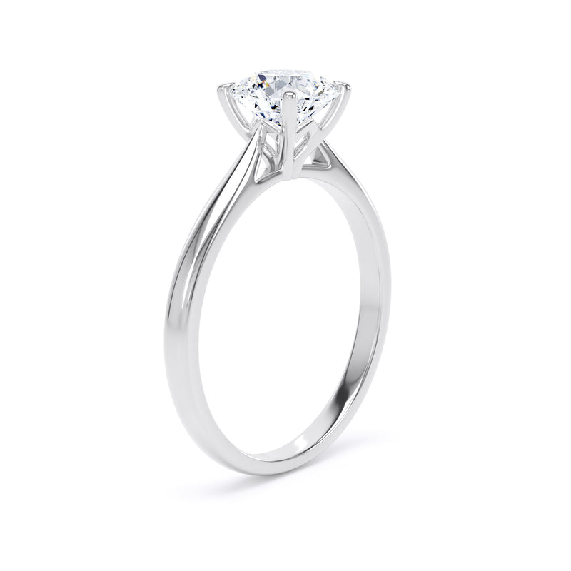 Round Solitaire Platinum Ring, Lotus Cathedral | RPP02 LGR