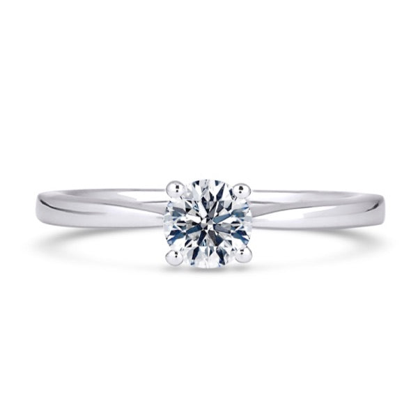 Round Solitaire Platinum Ring, Raised Open Gallery | RPP03 SMR