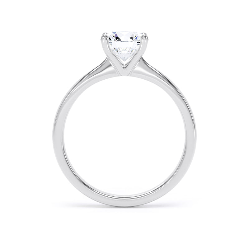 Round Diamond Platinum Engagement Ring, Raised Open Gallery Solitaire | RPP03-50