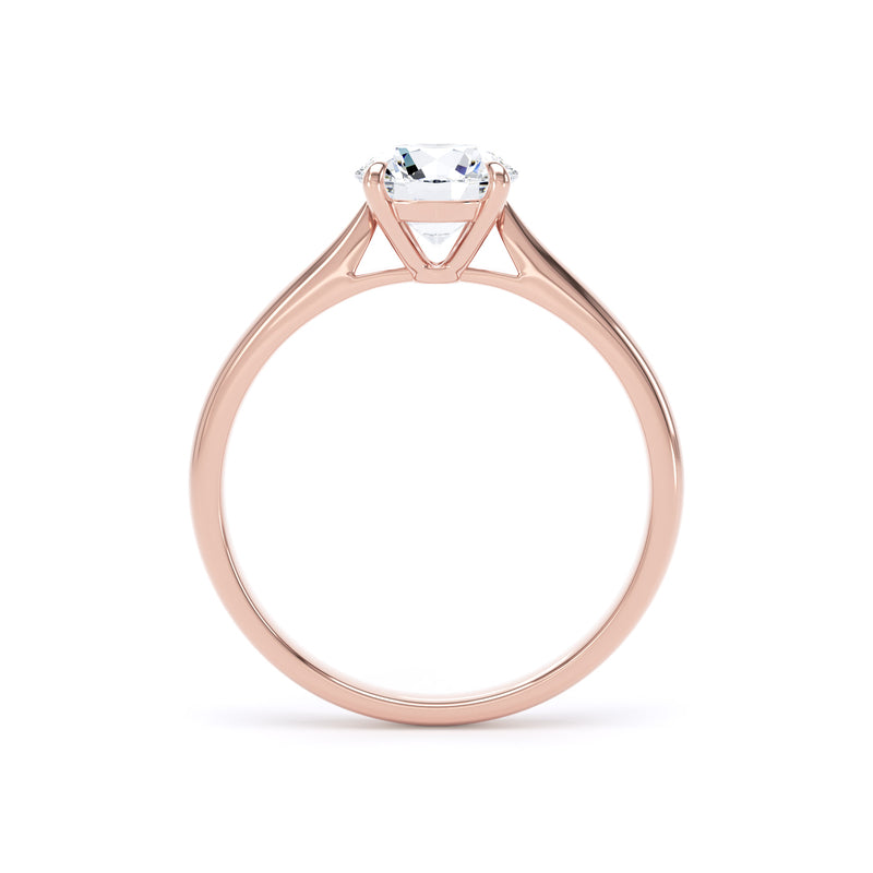 Round Diamond Rose Gold Ring, Talon 4 Claw Solitaire | SMR RPP08