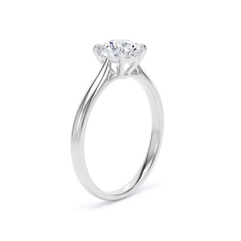 Round Diamond Platinum Ring, Talon 4 Claw Solitaire | SMR RPP08
