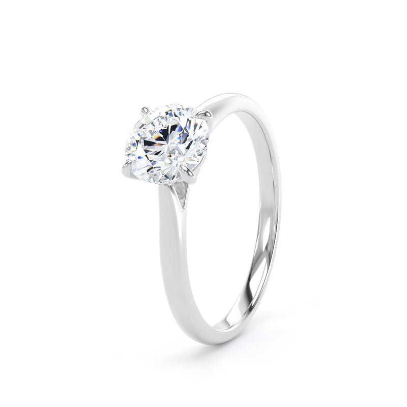 Round Diamond Platinum Ring, Talon 4 Claw Solitaire | SMR RPP08