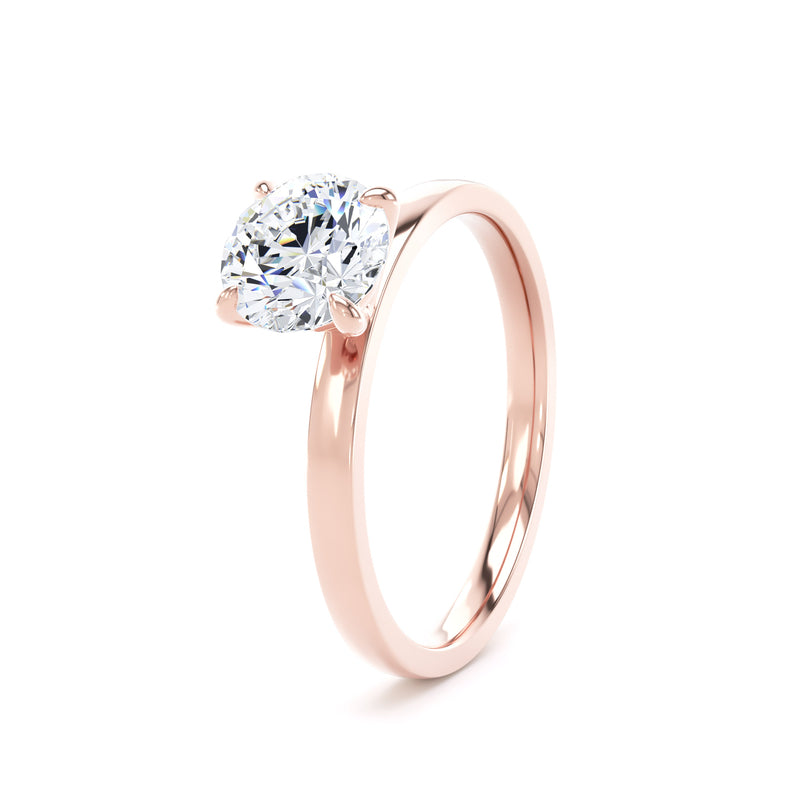 Round Diamond Rose Gold Ring, Floating Head Solitaire | SMR RPP12