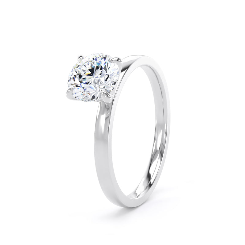 Round Diamond White Gold Ring, Floating Head Solitaire | SMR RPP12