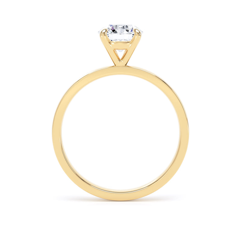 Round Diamond Yellow Gold Ring, Floating Head Solitaire | LGR RPP12