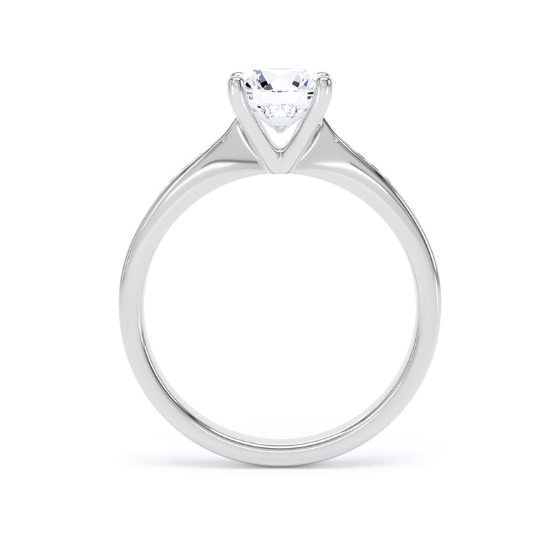 Round Diamond Engagement Ring, Channel Shoulder Set Raised | RSC02