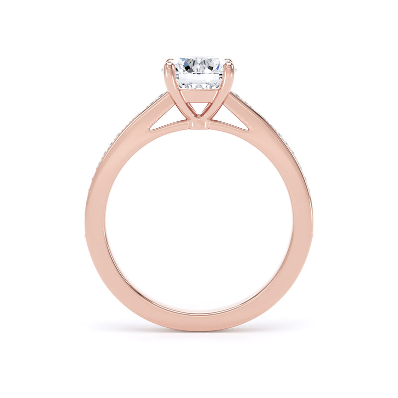 Round Shoulder Set Rose Gold Ring | RSG01 SMR