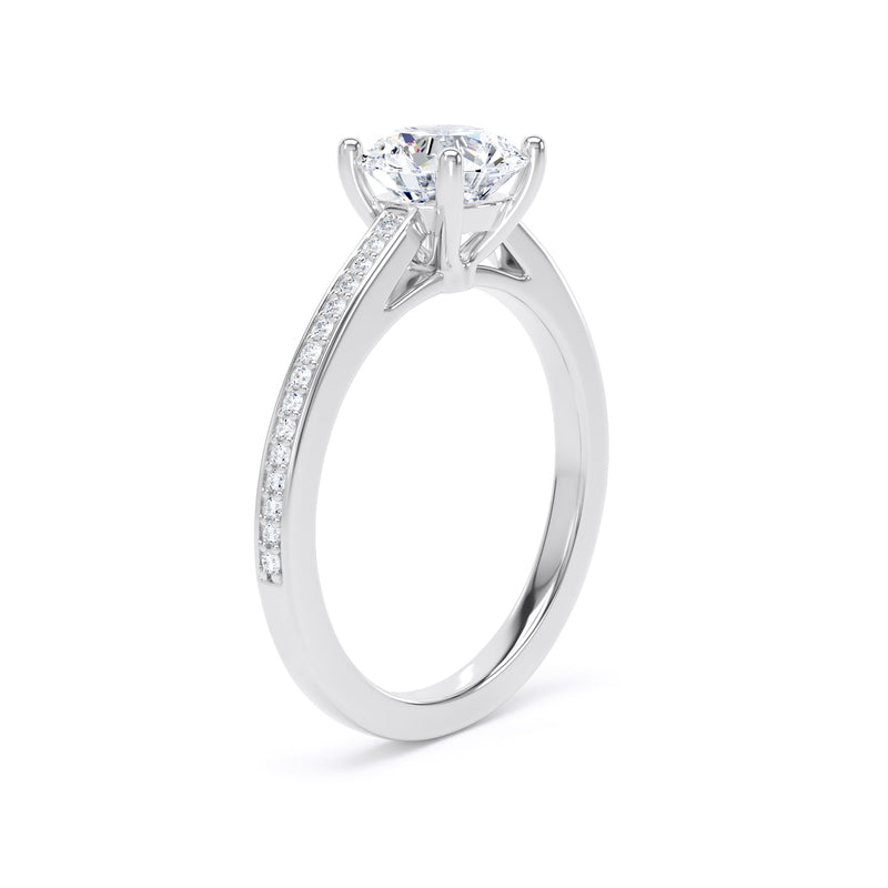Round Shoulder Set Platinum Ring | RSG01 LGR