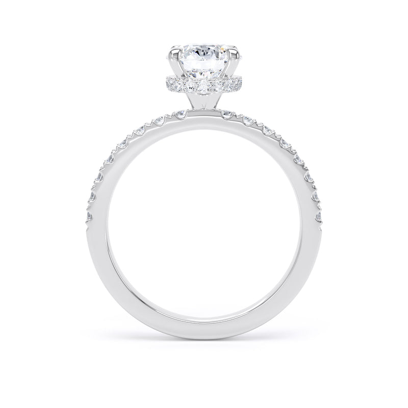 Round Diamond Platinum Ring, Diamond Band Hidden Halo | LGR RSS01