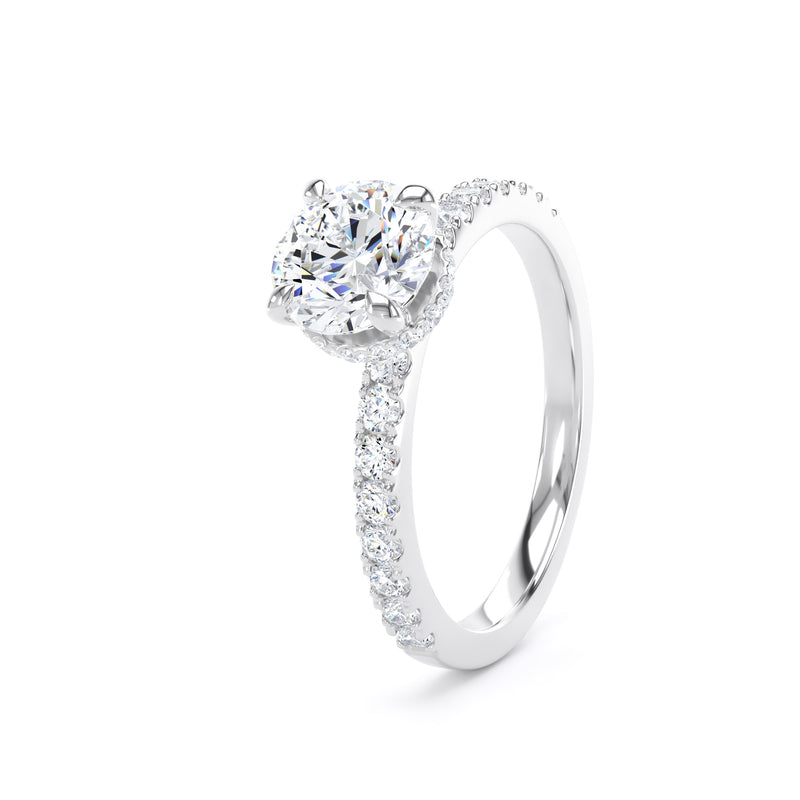 Round Diamond Platinum Ring, Diamond Band Hidden Halo | LGR RSS01