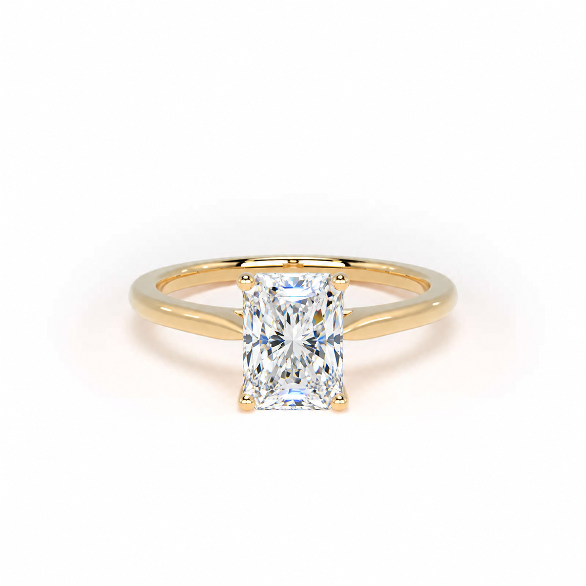 Radiant Diamond Engagement Ring, Tapered Band Solitaire | EPP01RA