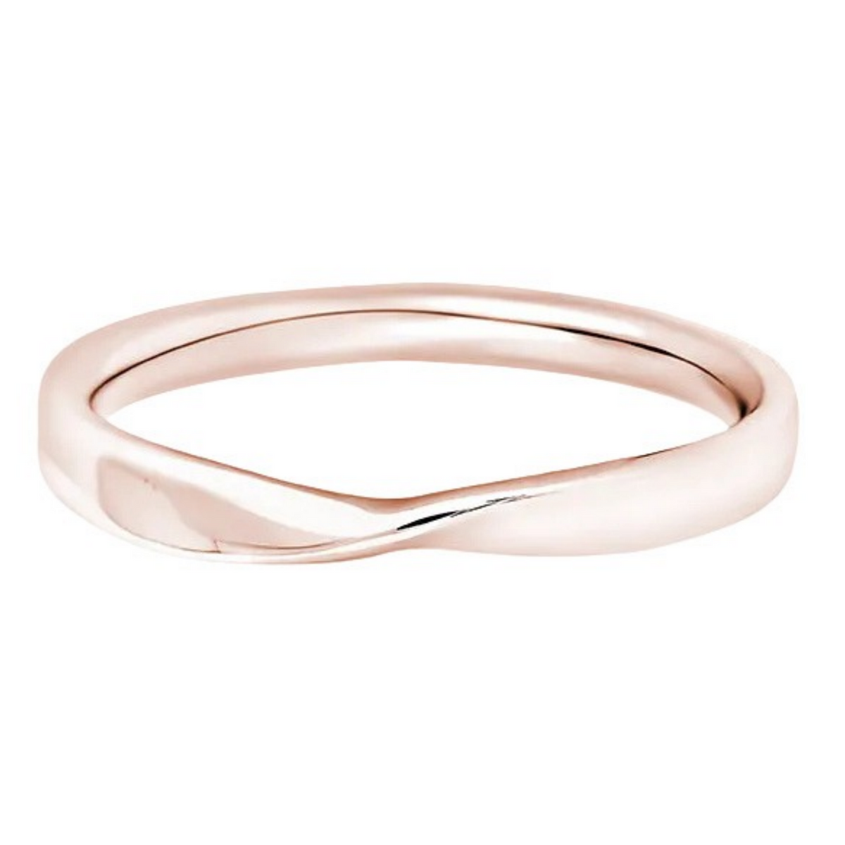 Shaped Rose Gold Ring, Twisted Plain Band | SB1001
