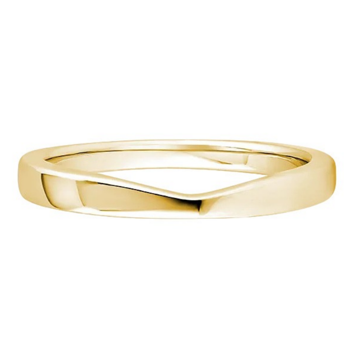 Shaped Yellow Gold Ring, Cutout Plain Band | SB1007