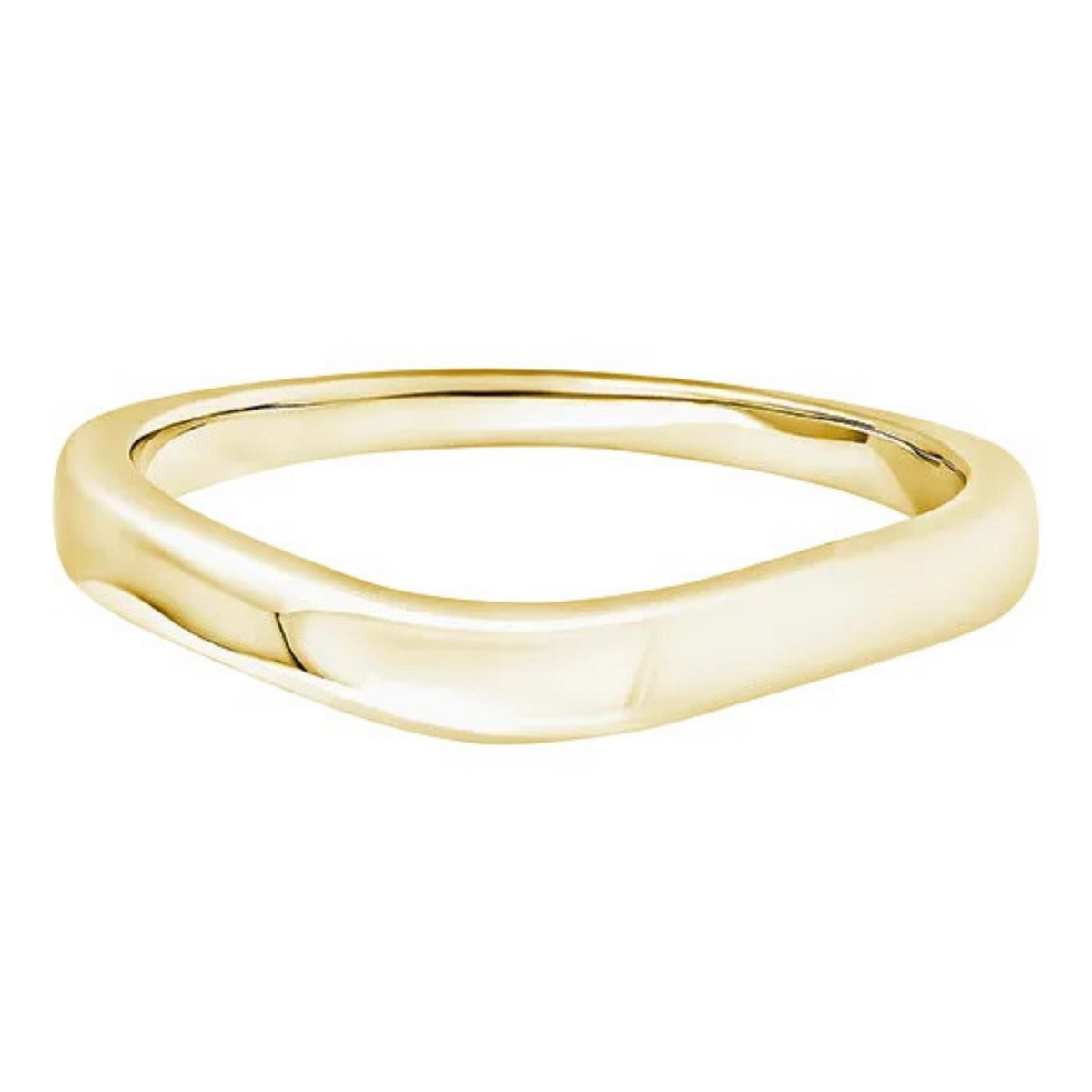 Shaped Yellow Gold Ring, Curved Plain Band | SB1005