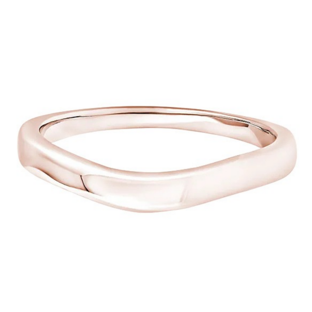 Shaped Rose Gold Ring, Curved Plain Band | SB1005