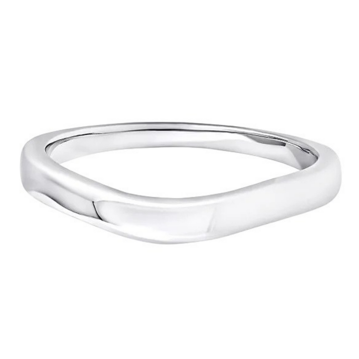 Shaped Platinum Ring, Curved Plain Band | SB1005