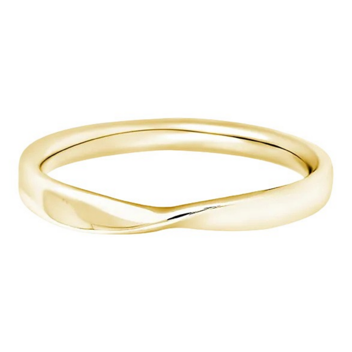 Shaped Yellow Gold Ring, Twisted Plain Band | SB1001