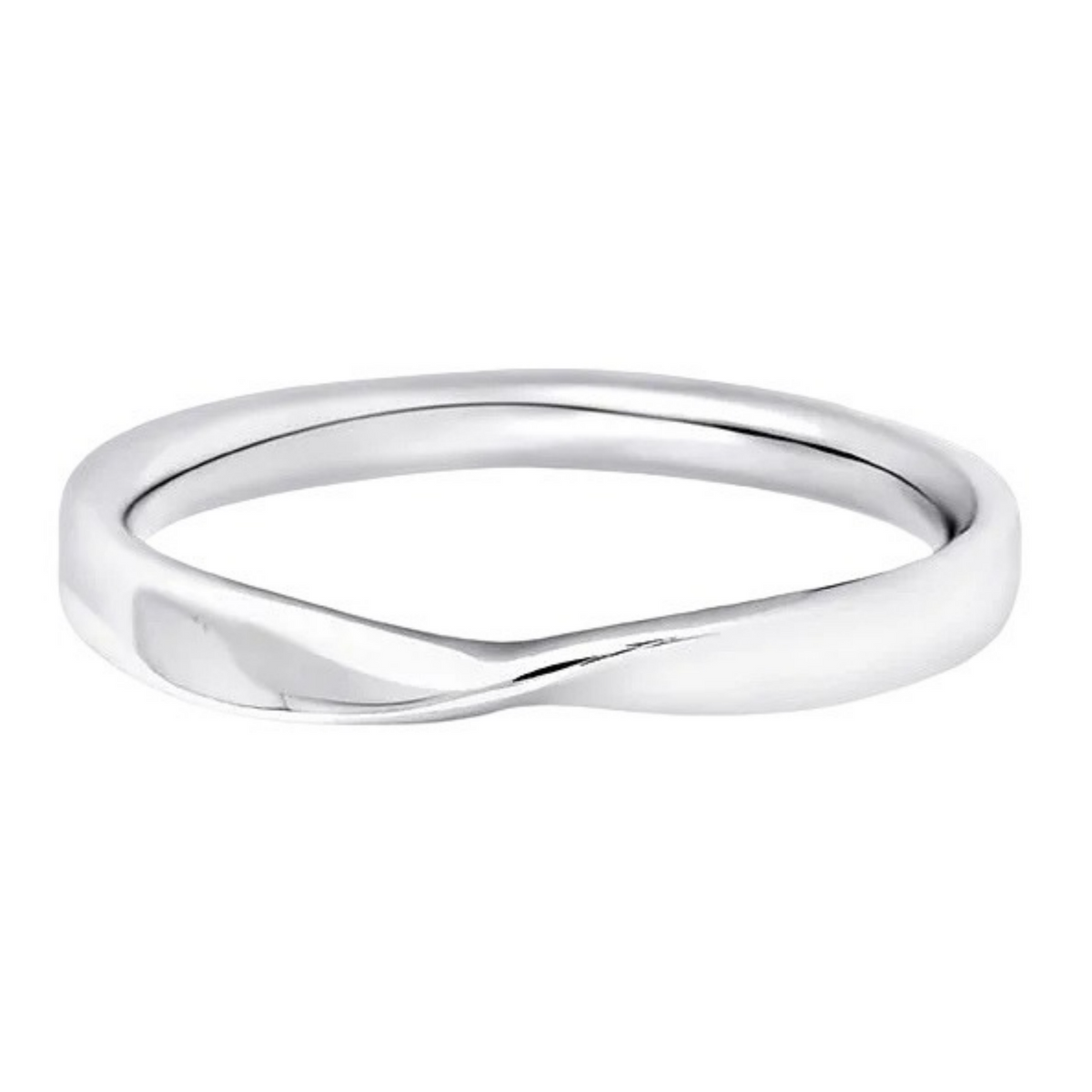 Shaped Platinum Ring, Twisted Plain Band | SB1001