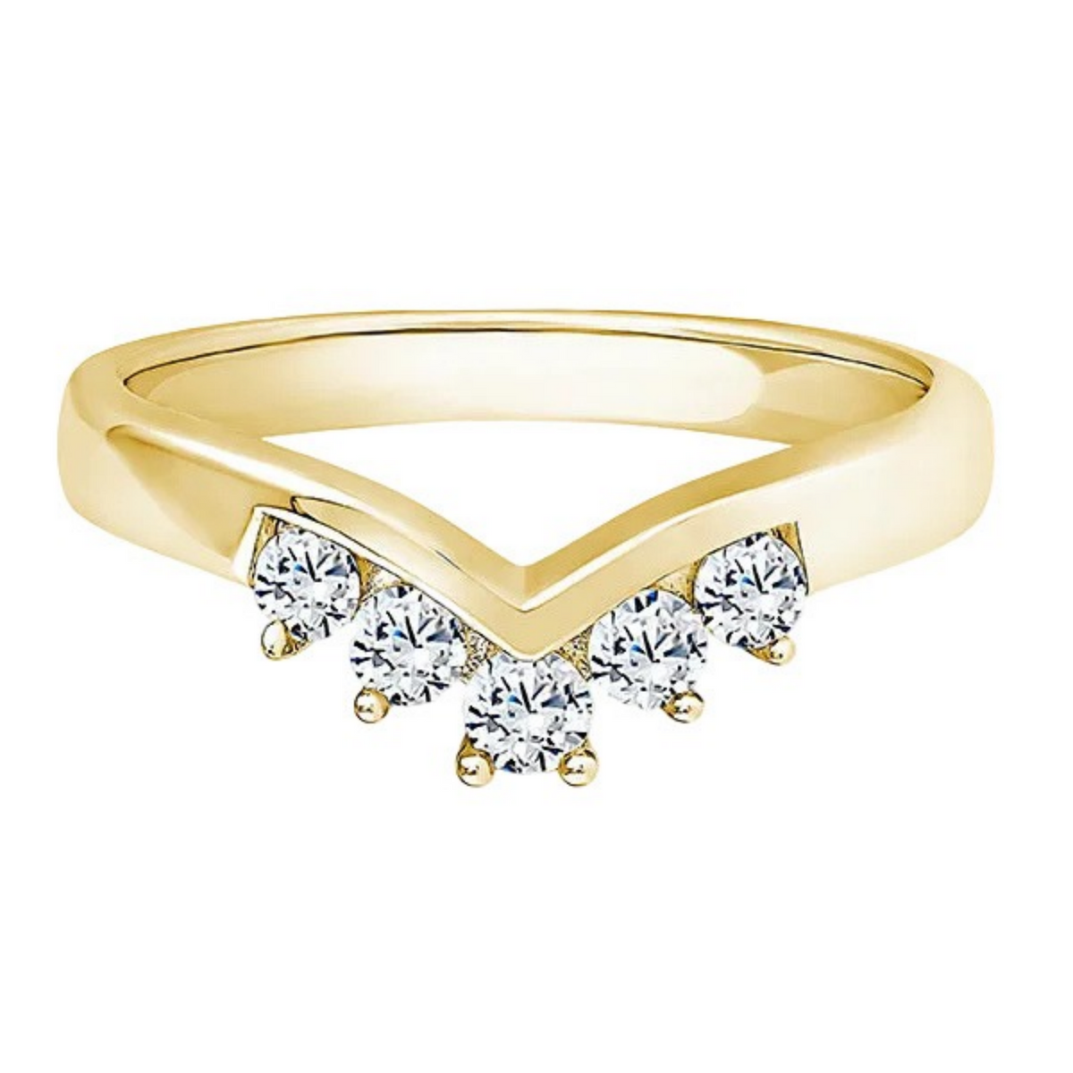 Round Diamond Ring, Tiara Wishbone Half Eternity | ET1252
