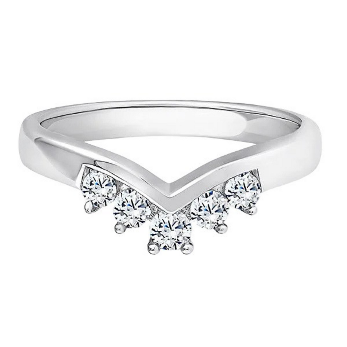 Round Diamond Ring, Tiara Wishbone Half Eternity | ET1252