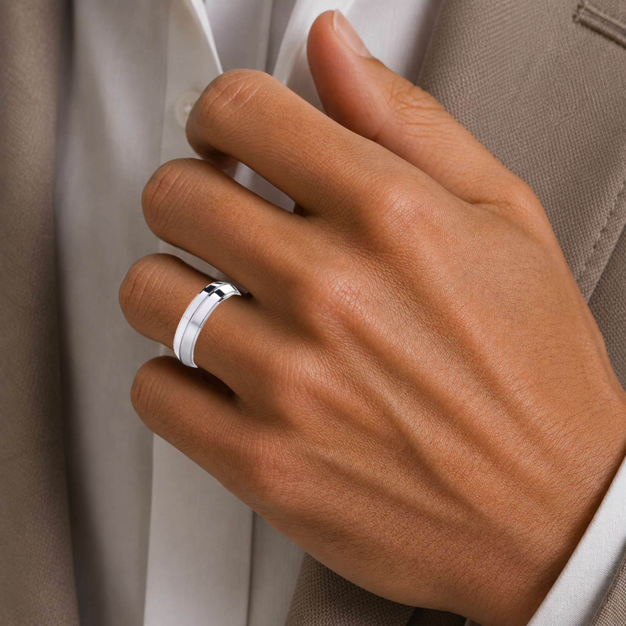 Knife Edge Wedding Band | DC147