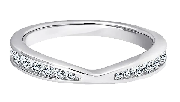 Round Diamond Platinum Ring, Cutout Channel Half Eternity | ET1245