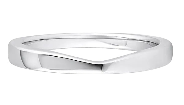 Shaped Platinum Ring, Cutout Plain Band | SB1007