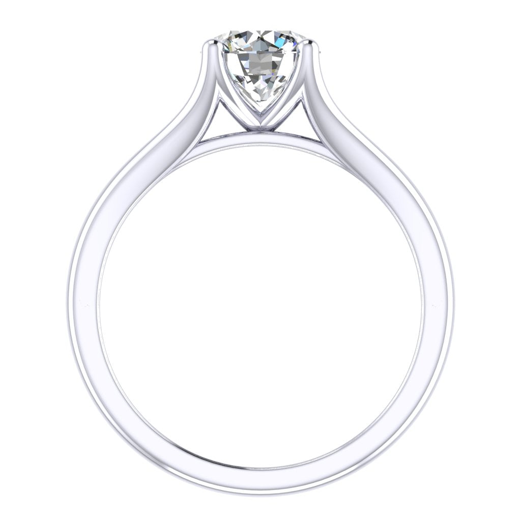 Round Solitaire Platinum Ring, Split 4 Prong | SMR