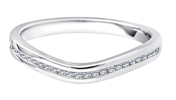 Round Diamond Ring, Curved Channel Half Eternity | ET1247