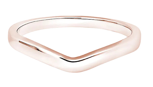 Shaped Rose Gold Ring, Curved Plain Band | SB1006