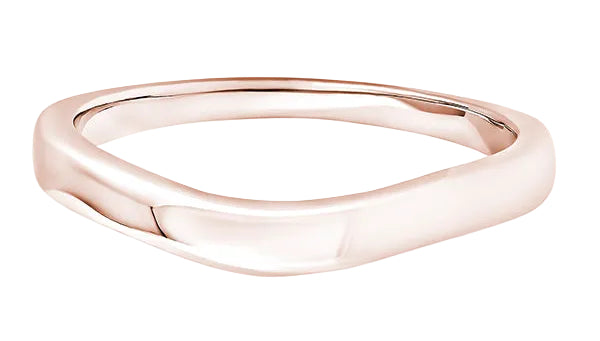 Shaped Rose Gold Ring, Curved Plain Band | SB1005