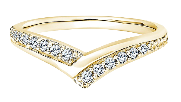 Round Diamond Ring, Fancy Wishbone Half Eternity | ET1240