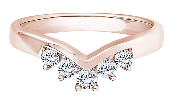 Round Diamond Ring, Tiara Wishbone Half Eternity | ET1252