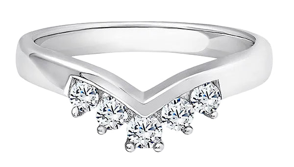 Round Diamond Platinum Ring, Tiara Wishbone Half Eternity | ET1252