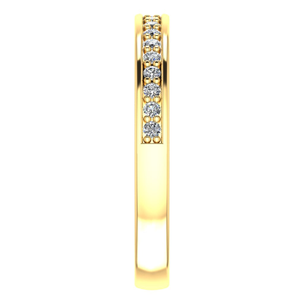 GRAIN AND CHANNEL SET ROUND DIAMOND ETERNITY RING, CLAW SET, YELLOW GOLD