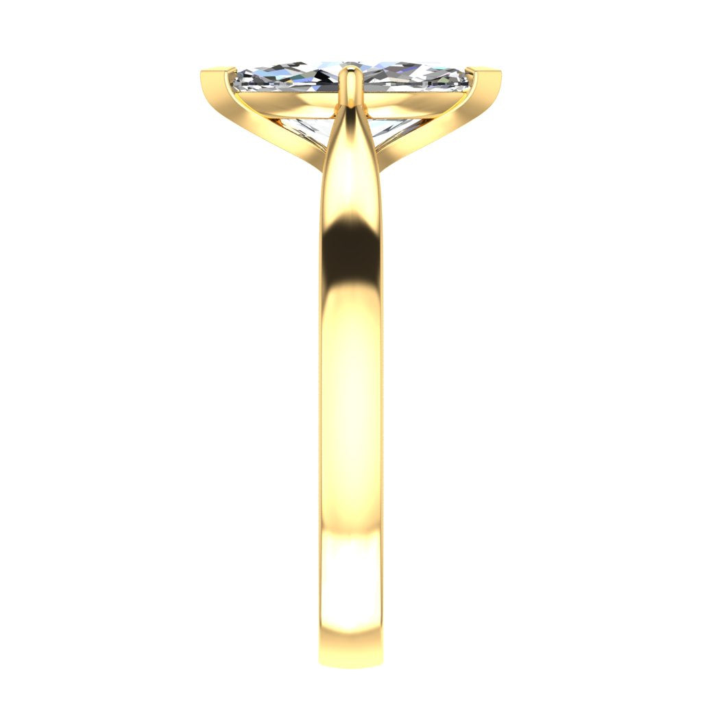 Marquise Solitaire Yellow Gold Ring | LGM