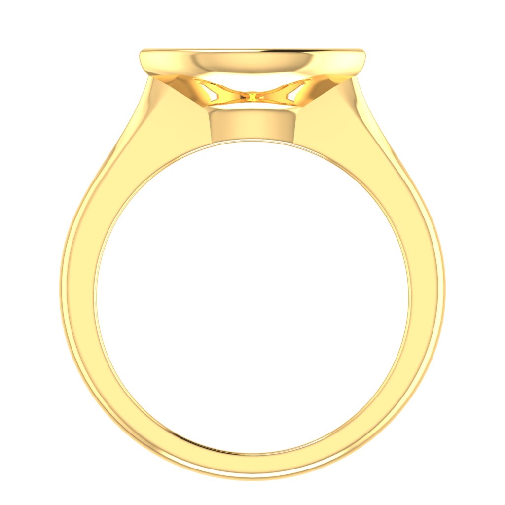Landscape Marquise Solitaire Yellow Gold Ring, Bevel Set | SMM