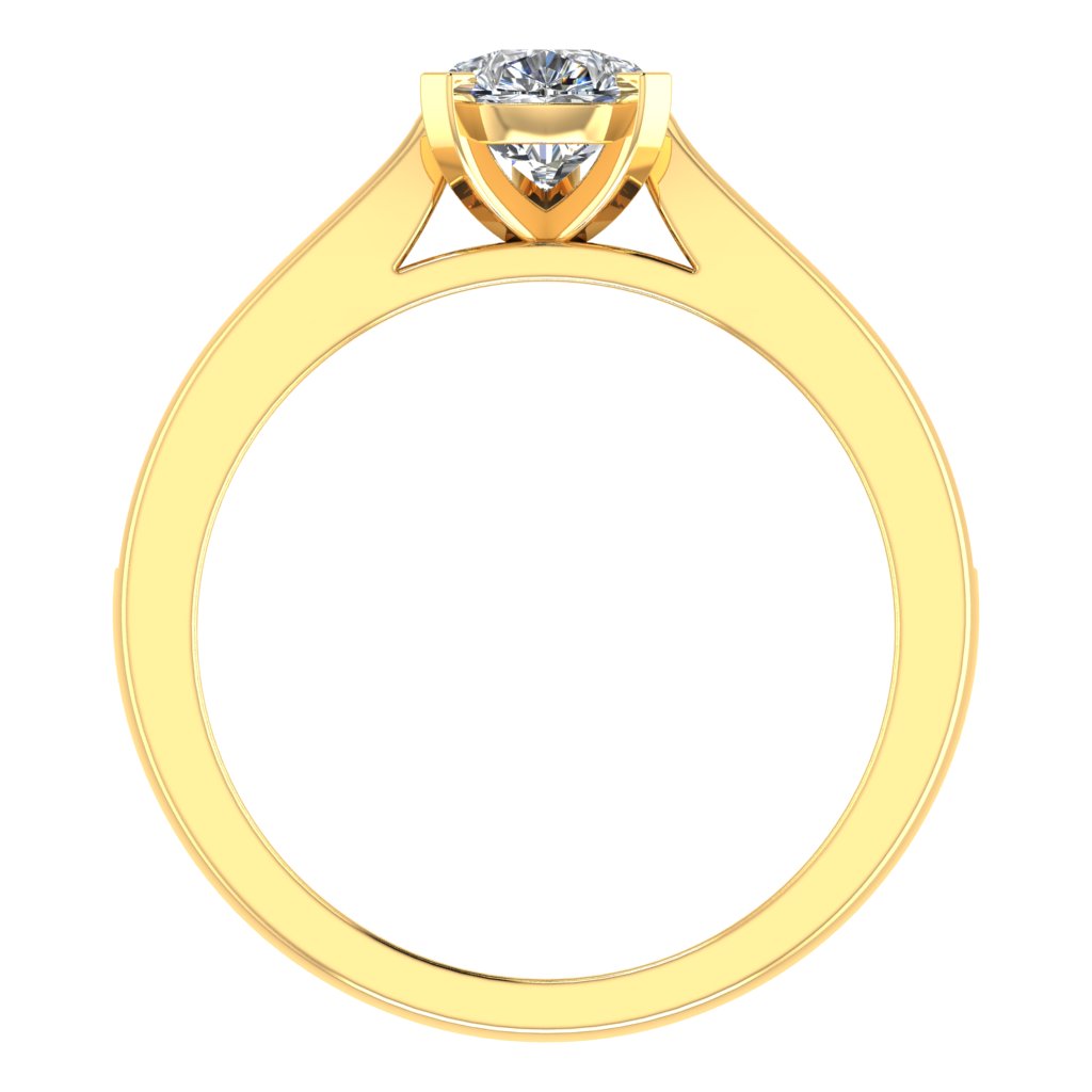 Pear Diamond Yellow Gold Ring, Channel Shoulder Set | LGA RX4155